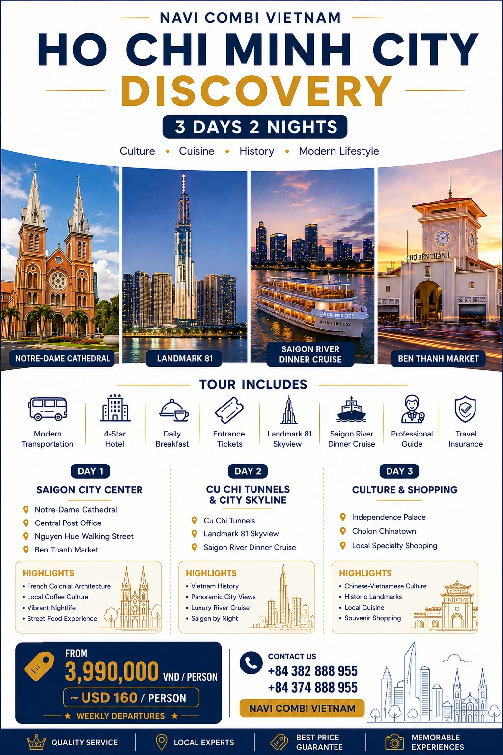 HO CHI MINH CITY TOUR “The City That Never Sleeps” | 3 Days 2 Nights