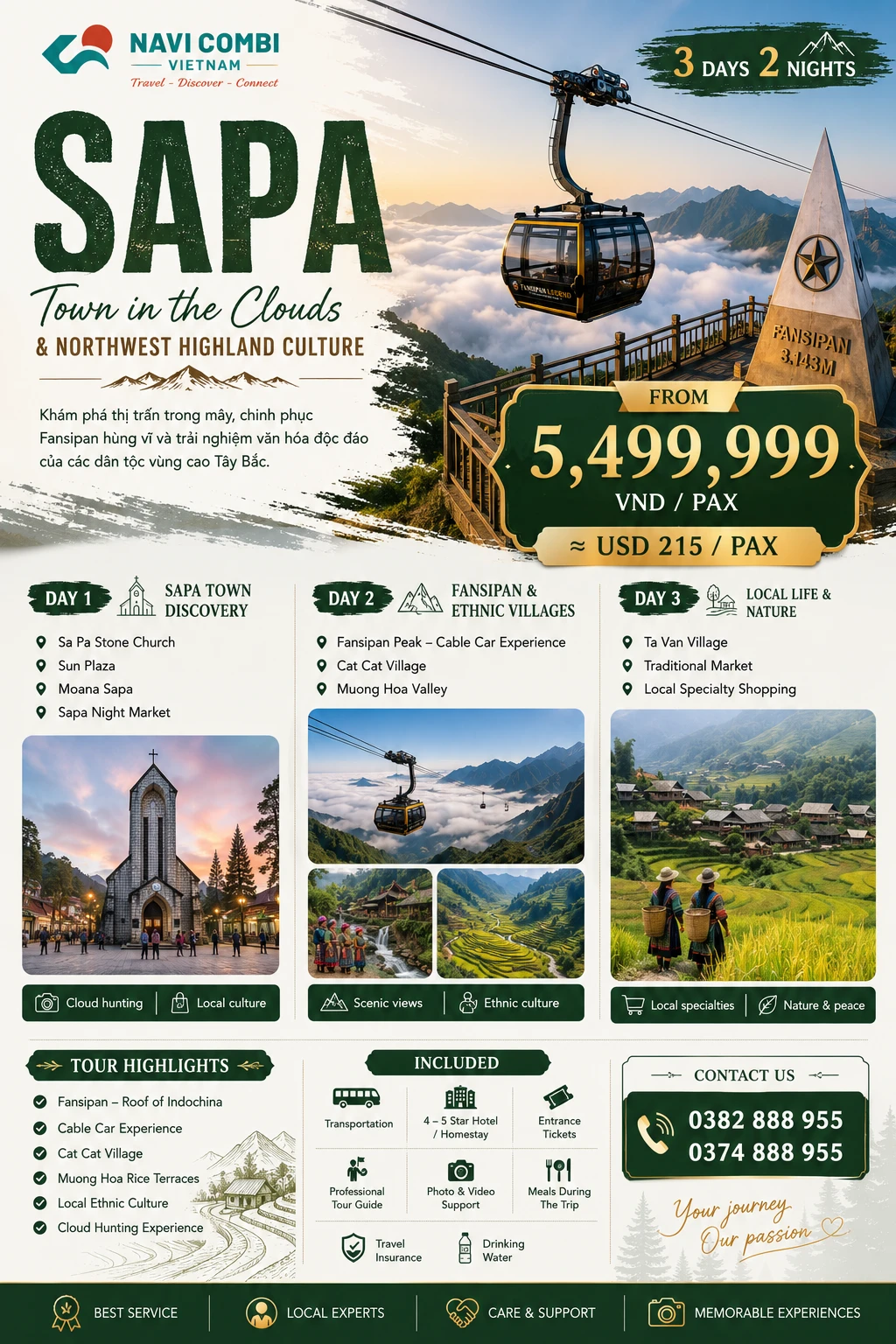 SAPA TOUR “The Town in the Clouds & Ethnic Culture” | 3 Days 2 Nights